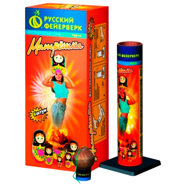Baterie de artificii Русский фейерверк Матрёшка Р6210 6 focuri photo 1 Baterie de artificii Русский фейерверк Матрёшка Р6210 6 focuri photo 1