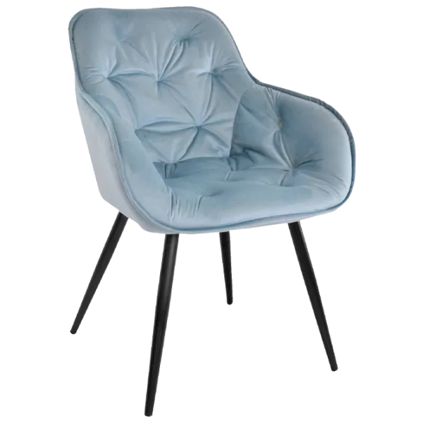 Scaun de bucătărie DecoPrim Daisy Stofă/ Light Blue Black photo 1