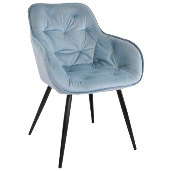 Scaun de bucătărie DecoPrim Daisy Stofă/ Light Blue Black photo 1