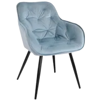 Scaun de bucătărie DecoPrim Daisy Stofă/ Light Blue Black