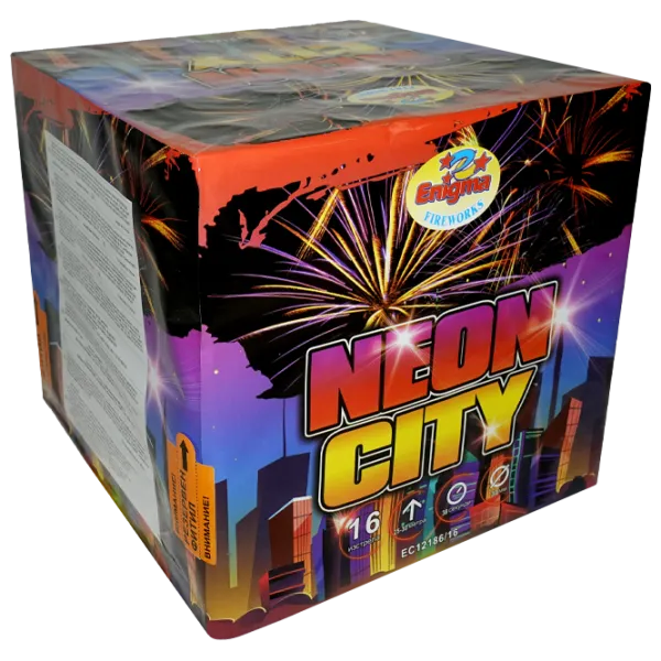 Батарея салютов Enigma Neon City EC12186/ 16 16 залпов photo 1 Батарея салютов Enigma Neon City EC12186/ 16 16 залпов photo 1