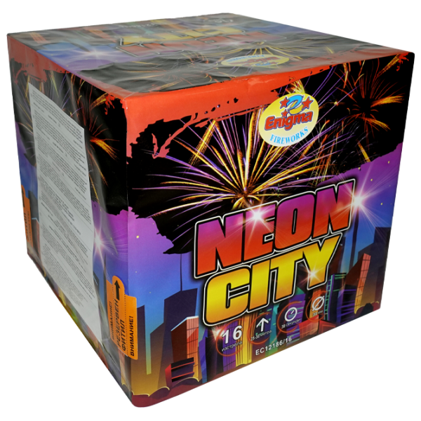 Батарея салютов Enigma Neon City EC12186/ 16 16 залпов photo 1 Батарея салютов Enigma Neon City EC12186/ 16 16 залпов photo 1