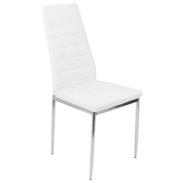 Scaun de bucătărie DecoPrim Crom Piele artificială/ White photo 1 Scaun de bucătărie DecoPrim Crom Piele artificială/ White photo 1