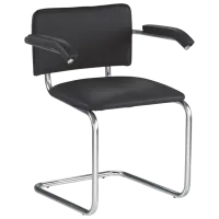 Scaun de birou Nowy Styl Sylwia Arm Chrome Piele artificială/ Black