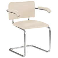 Scaun de birou Nowy Styl Sylwia Arm Chrome Piele artificială/ Beige