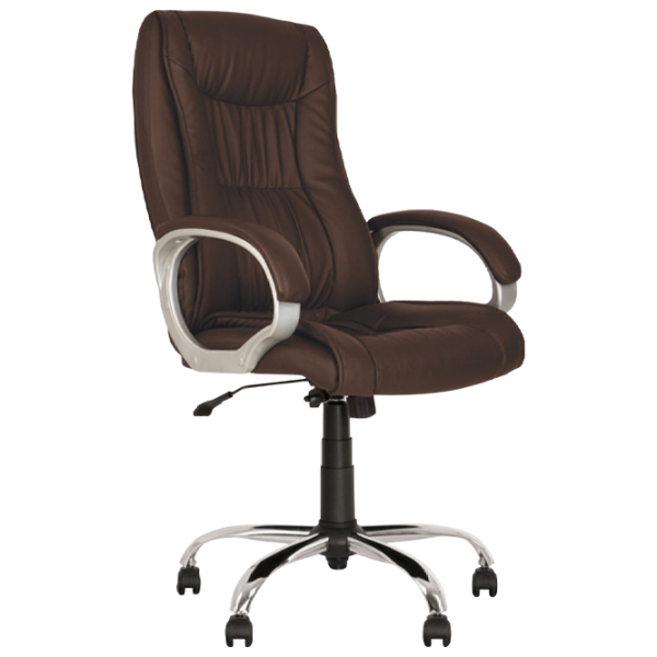 Fotoliu de birou Nowy Styl Elly Chrome Piele artificială/ Brown photo 1