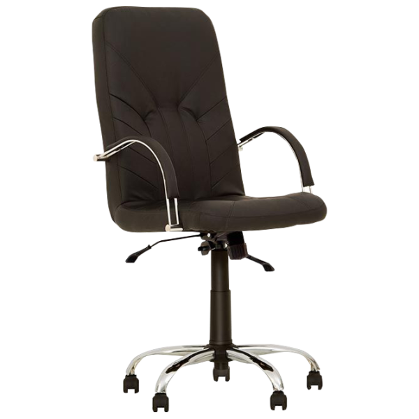 Fotoliu de birou Nowy Styl Manager Steel Piele artificială/ Black photo 1