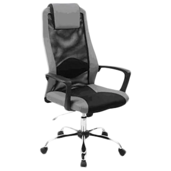 Fotoliu de birou ART Dakar Plus Plasă acrilică, piele artificială/ Gray Black photo 1