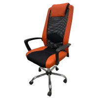 Fotoliu de birou ART Dakar Plus  Plasă acrilică, piele artificială/ Orange Black