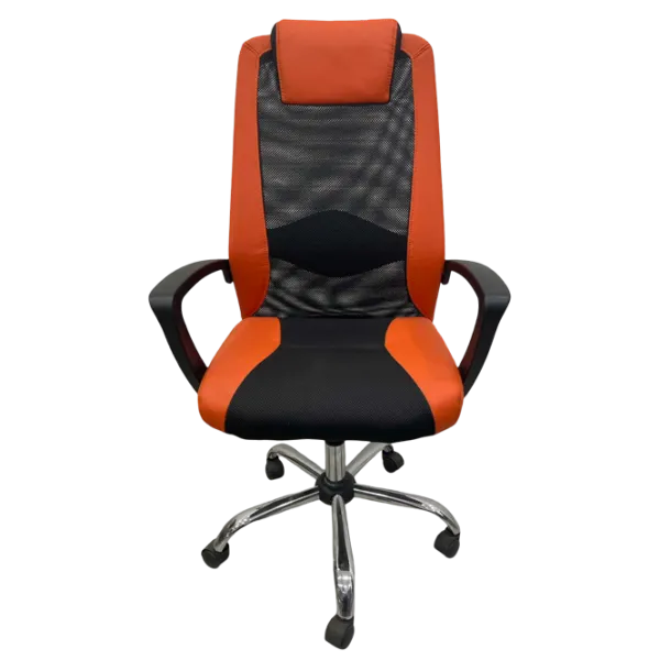 Fotoliu de birou ART Dakar Plus  Plasă acrilică, piele artificială/ Orange Black photo 3