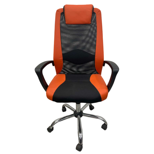 Fotoliu de birou ART Dakar Plus  Plasă acrilică, piele artificială/ Orange Black photo 3