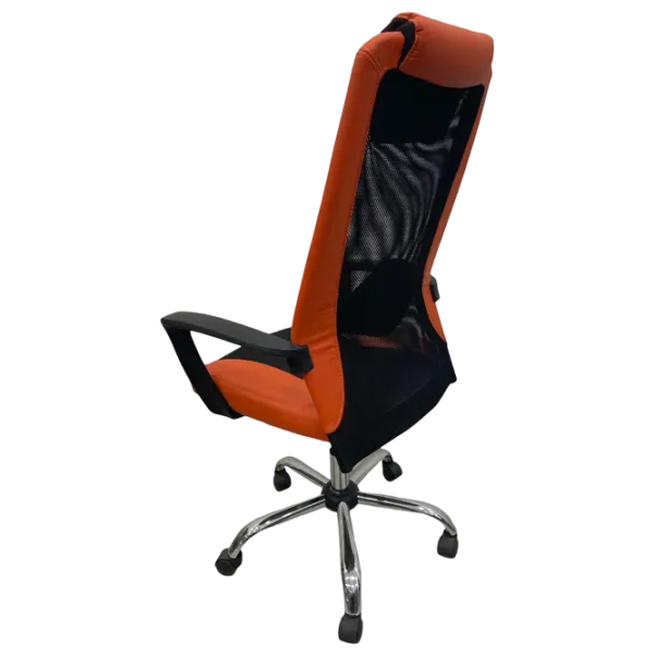 Fotoliu de birou ART Dakar Plus  Plasă acrilică, piele artificială/ Orange Black photo 4
