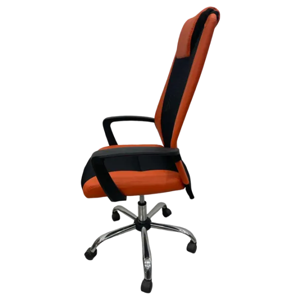 Fotoliu de birou ART Dakar Plus  Plasă acrilică, piele artificială/ Orange Black photo 5