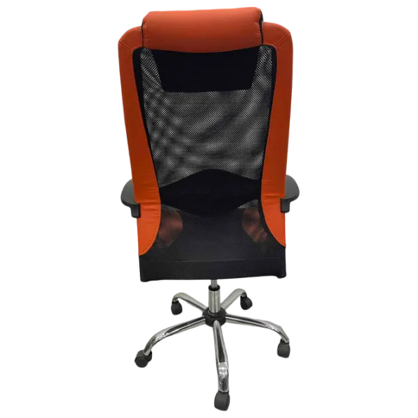 Fotoliu de birou ART Dakar Plus  Plasă acrilică, piele artificială/ Orange Black photo 6