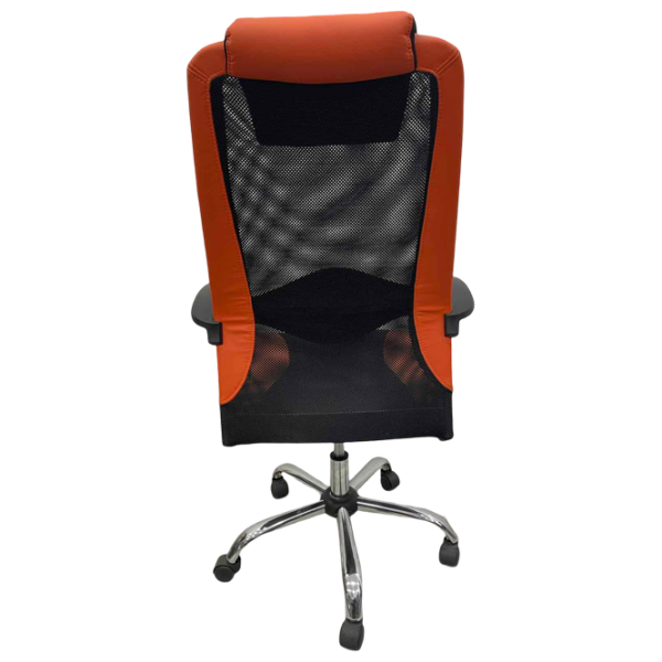 Fotoliu de birou ART Dakar Plus  Plasă acrilică, piele artificială/ Orange Black photo 6