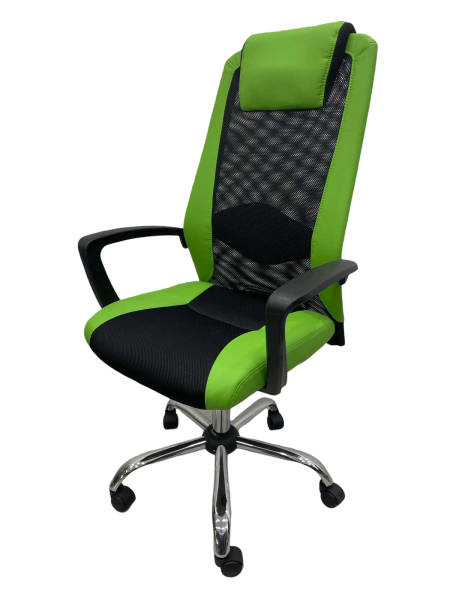Fotoliu de birou ART Dakar Plus  Plasă acrilică, piele artificială/ Green Black photo 1