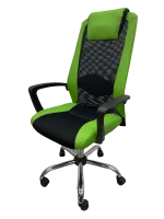 Fotoliu de birou ART Dakar Plus  Plasă acrilică, piele artificială/ Green Black