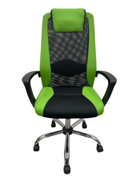 Fotoliu de birou ART Dakar Plus  Plasă acrilică, piele artificială/ Green Black photo 3