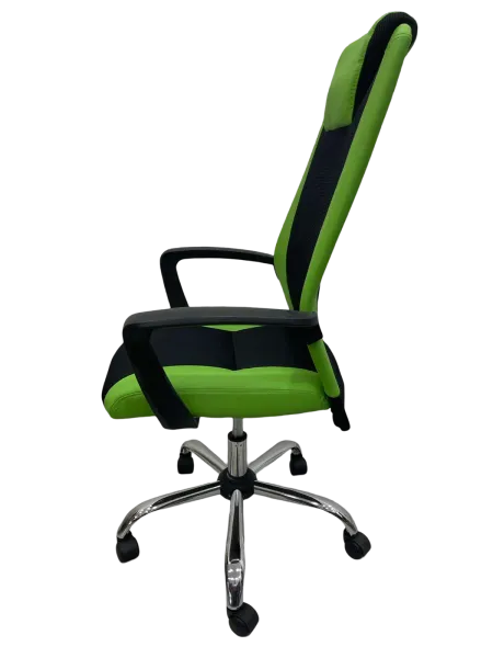 Fotoliu de birou ART Dakar Plus  Plasă acrilică, piele artificială/ Green Black photo 4