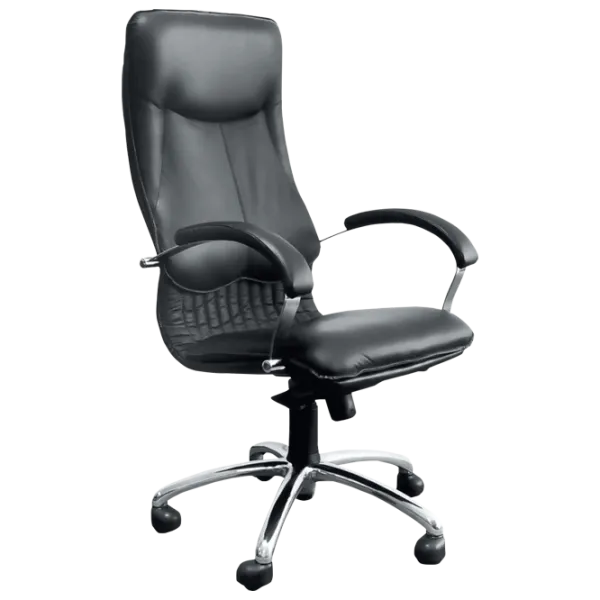 Fotoliu de birou AMF Nika Steel LE-A Piele artificială/ Black photo 1