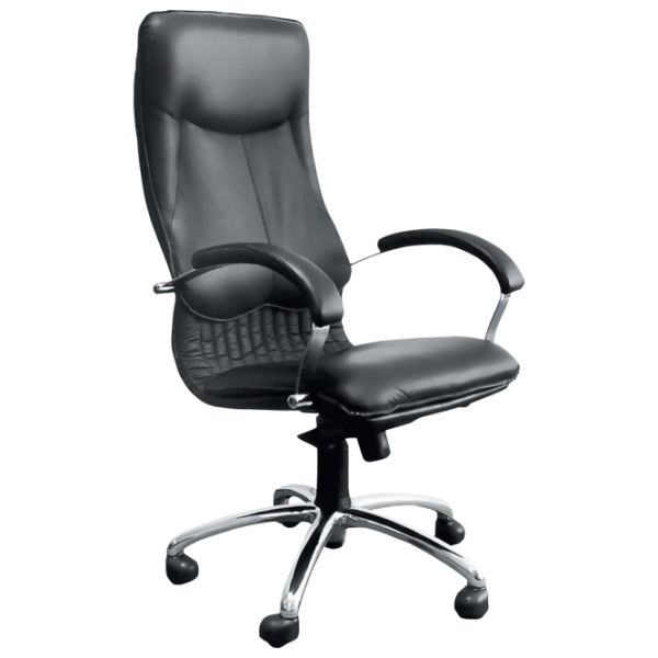 Fotoliu de birou AMF Nika Steel LE-A Piele artificială/ Black photo 1