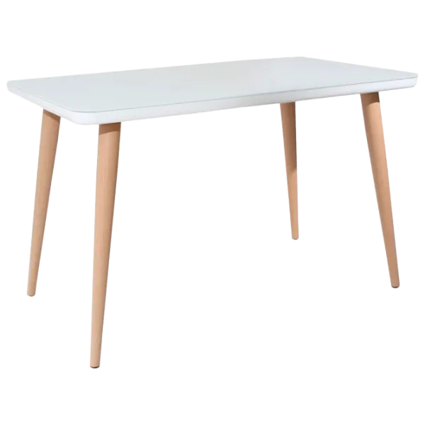 Masă de bucătărie DecoPrim 9202 MDF, Sticlă/ White photo 1