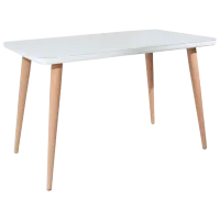 Masă de bucătărie DecoPrim 9202 MDF, Sticlă/ White