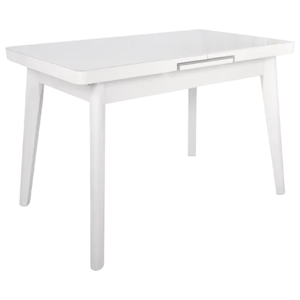 Masă de bucătărie extensibilă DecoPrim MG-A044 Lemn, sticlă/ White photo 1