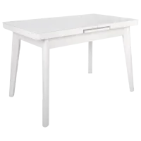 Masă de bucătărie extensibilă DecoPrim MG-A044 Lemn, sticlă/ White