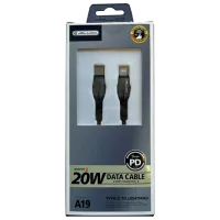 Кабель для телефона A19 Jellico USB Type-C + Lightning 1 м/ Черный