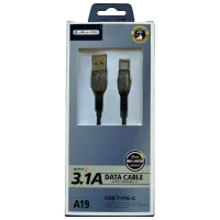 Кабель для телефона A19 Jellico USB Type-A + USB Type-C 1 м/ Черный