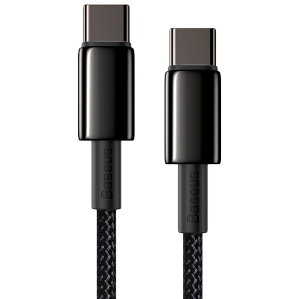 Кабель для телефона Tungsten Gold Baseus USB Type-C + USB Type-C 1 м/ Черный photo 1