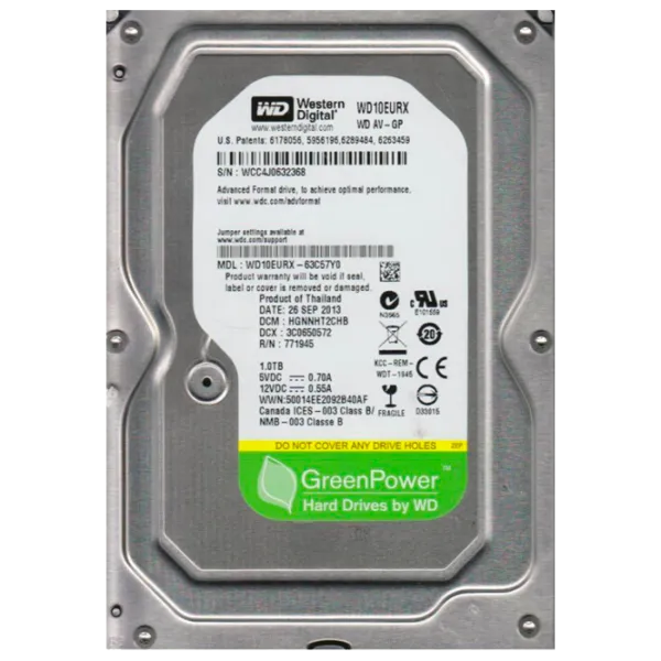 HDD Western Digital AV-GP 1 TB WD10EURX photo 1