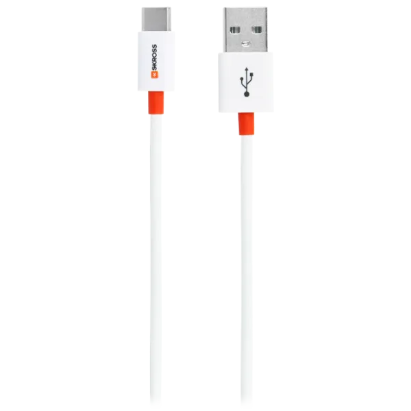 Cablu pentru telefon Charge'n Sync SKross USB Type-A + USB Type-C 2 m/ White photo 1