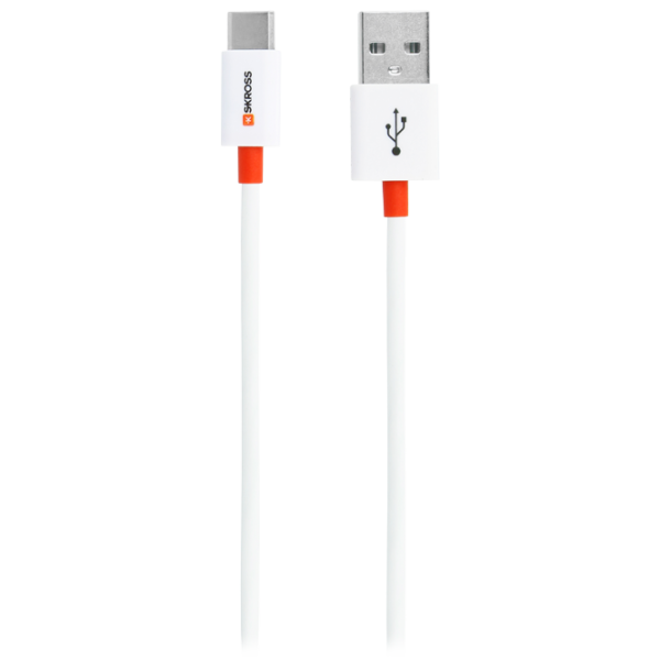 Cablu pentru telefon Charge'n Sync SKross USB Type-A + USB Type-C 2 m/ White photo 1