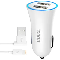 Автомобильное зарядное устройство Hoco UC204 2.4 А/ Белый