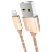 Кабель для телефона Metal Rock USB Type-A + Lightning 1 м/ Золото