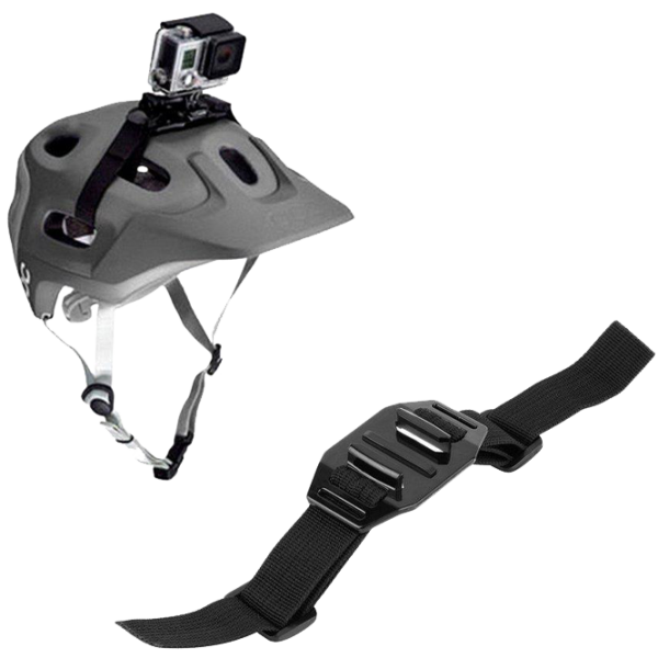 Suport reglabil de prindere cameră action GoPro Vented Helmet Strap Black photo 1