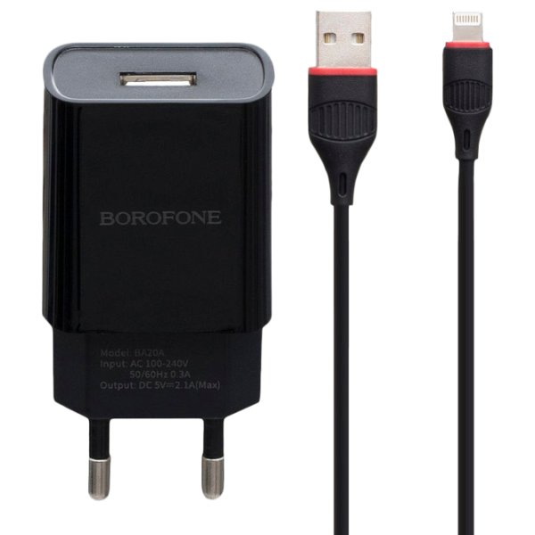 Сетевое зарядное устройство Borofone BA20A Черный photo 1 Сетевое зарядное устройство Borofone BA20A Черный photo 1