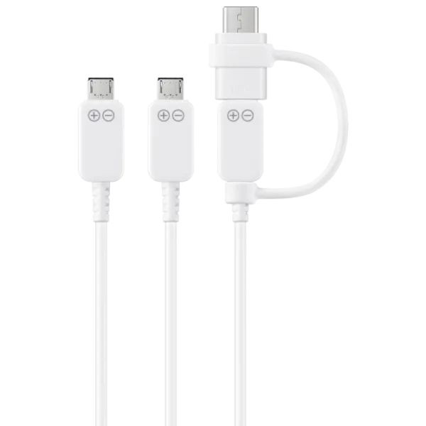 Cablu pentru telefon EP-MN930 Samsung USB Type-A + 2 x microUSB, USB Type-C 1.3 m/ White photo 1