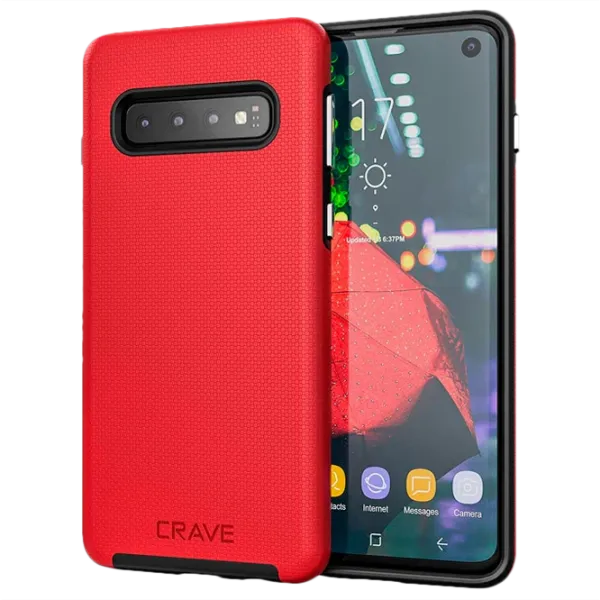 Husă pentru smartphone Samsung Galaxy S10 CRAVE/ Back/ Policarbonat/ Black Red photo 1 Husă pentru smartphone Samsung Galaxy S10 CRAVE/ Back/ Policarbonat/ Black Red photo 1
