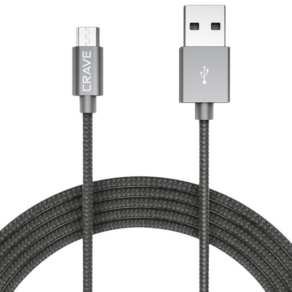 Cablu pentru telefon CRVBAMG103 CRAVE USB Type-A + microUSB 1 m/ Gray photo 1 Cablu pentru telefon CRVBAMG103 CRAVE USB Type-A + microUSB 1 m/ Gray photo 1