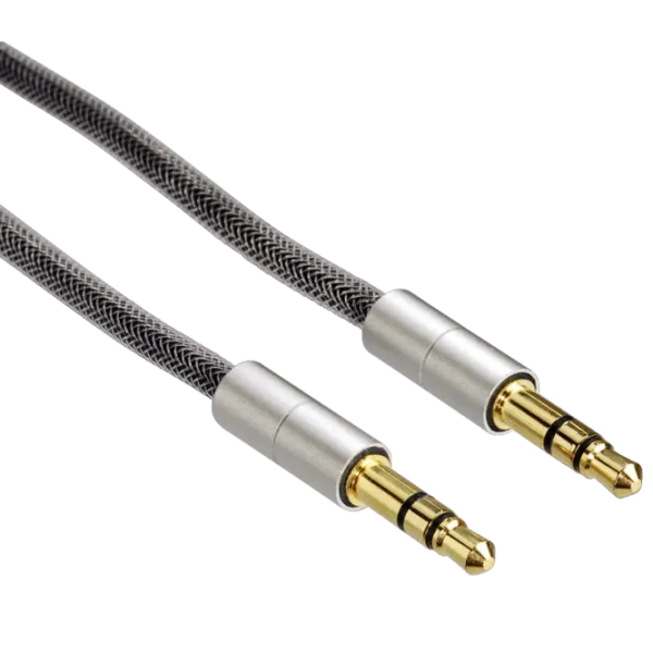 Аудио кабель Hama 3.5 mm + 3.5 mm 0.5 м/ Серебристый photo 1 Аудио кабель Hama 3.5 mm + 3.5 mm 0.5 м/ Серебристый photo 1