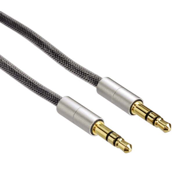 Аудио кабель Hama 3.5 mm + 3.5 mm 0.5 м/ Серебристый photo 1 Аудио кабель Hama 3.5 mm + 3.5 mm 0.5 м/ Серебристый photo 1