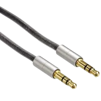 Аудио кабель Hama 3.5 mm + 3.5 mm 0.5 м/ Серебристый