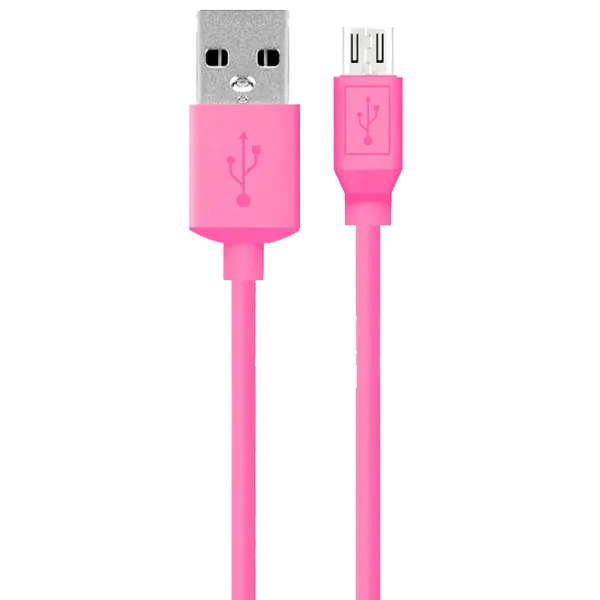 Cablu pentru telefon U610896 Hama USB Type-A + microUSB 0.9 m/ Pink photo 1
