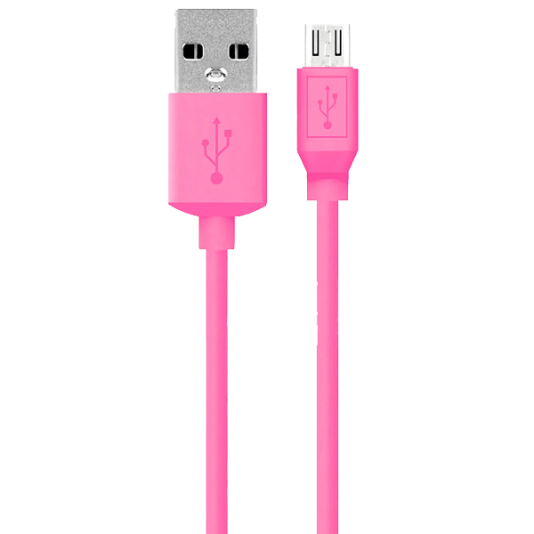 Cablu pentru telefon U610896 Hama USB Type-A + microUSB 0.9 m/ Pink photo 1