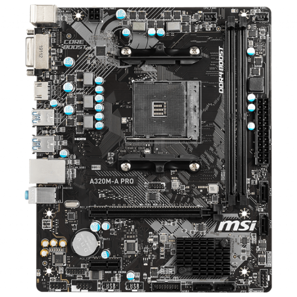 Материнская плата MSI A320M-A PRO mATX/ AMD A320 photo 1 Материнская плата MSI A320M-A PRO mATX/ AMD A320 photo 1