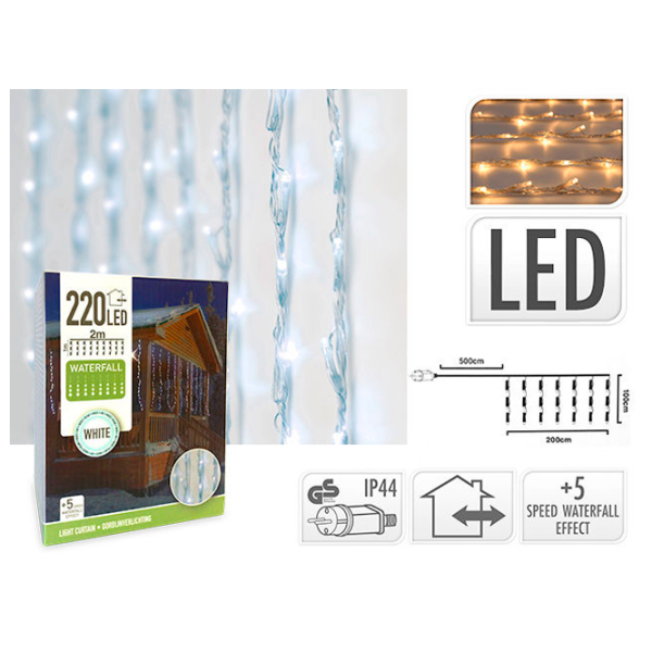 Гирлянды LED Christmas 39729 Водопад/ Тёплый белый photo 1