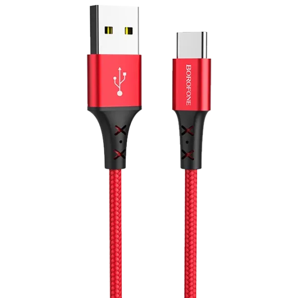 Кабель для телефона BX-20 Borofone USB Type-A + USB Type-C 1 м/ Красный photo 1